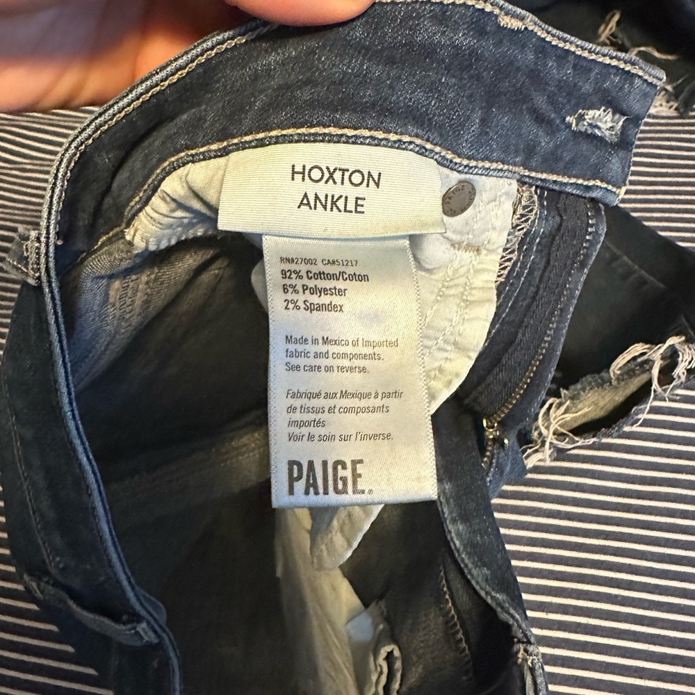 Paige Hoxton Ankle Jeans size 26 worn once
